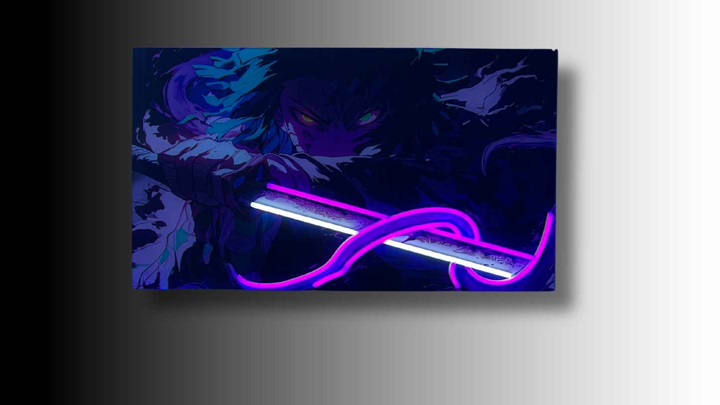Demon slayer NEON Poster (purple LED)